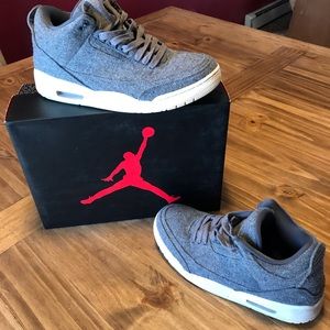 Air Jordan 3 Retro Wool Dark Gray, Sz 10